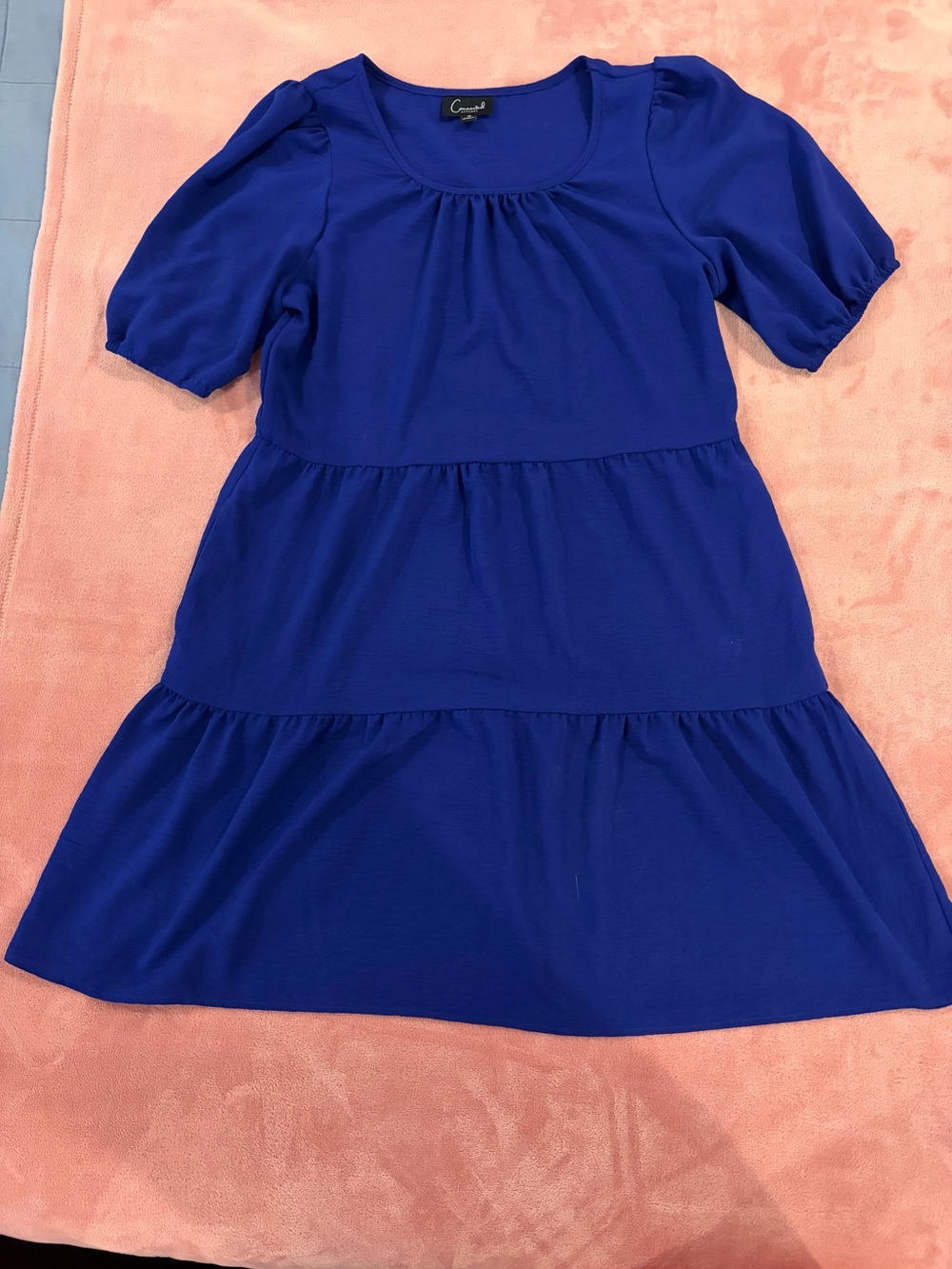 EUC Women’s Blue Tiered Puff Sleeve Dress